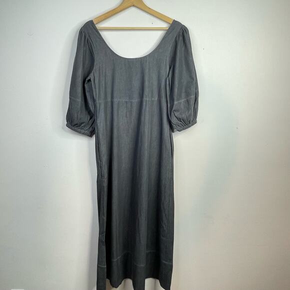 Rachel Comey x Target Gray Chambray Puff Sleeve Rustic Midi Dress womens 4 new - Picture 7 of 12